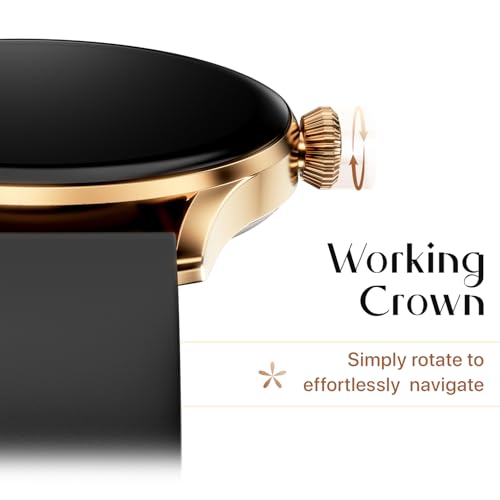 Fire-Boltt Glitz Women Smart Watch with 1.19” AMOLED Display, Bluetooth Calling, Rotating Crown, Always On Display, 1000 Nits Brightness, IP68 Waterproof Midnight Black