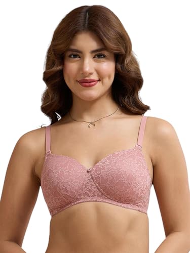 Amante Pink Solid Polyamide Women Bra