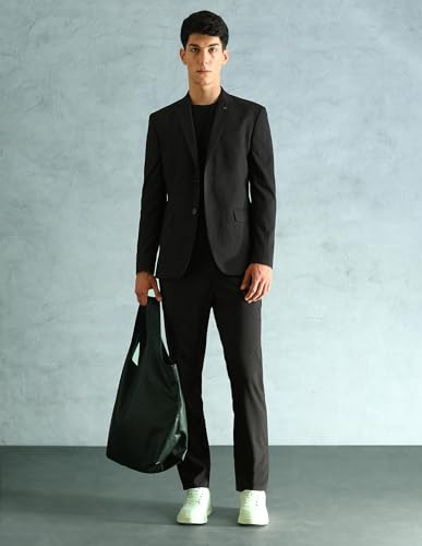 Arrow MenTailored fit Polyester Heathered Notch Lapel Collar Suit(ARADSU0003_Grey_36)