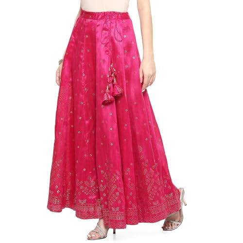 BIBA Women Polyester Printed Skirt Pink