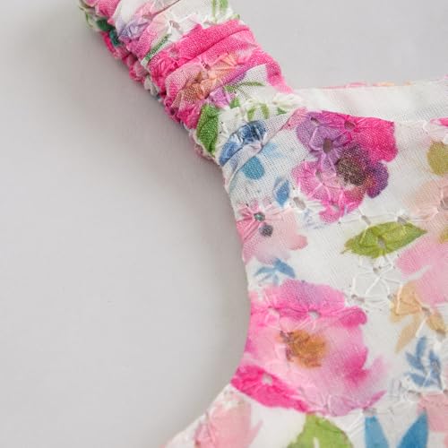 Hopscotch Girls Sleeveless Pink Floral Print Skirt Set For Ages (4-5 Years)