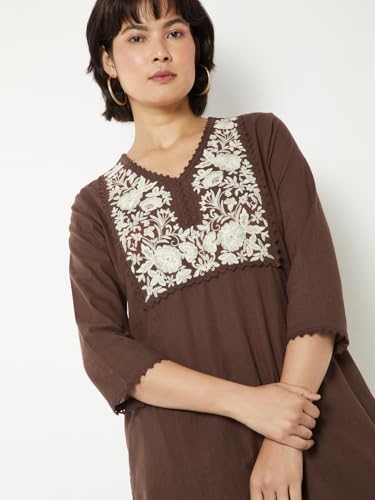 Max Women's Cotton Blend Co-ords (CTKST51239_Brown