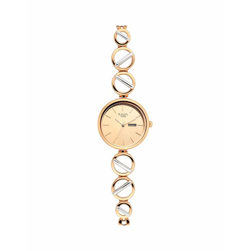 Titan Raga Viva Rose Gold Dial Women Analog Watch with Metal Strap-NS2644KM02/NT2644KM02