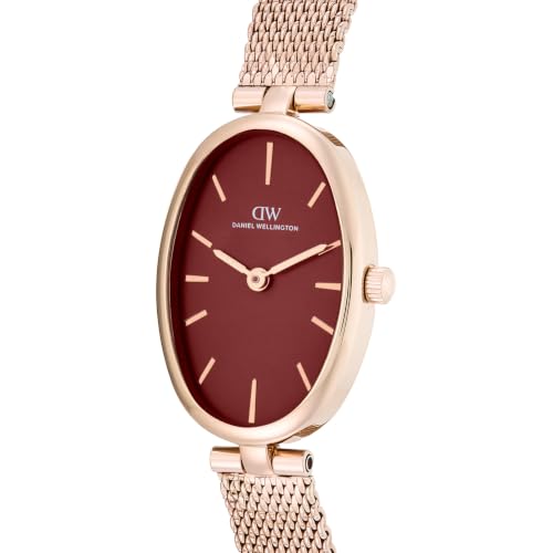 Daniel Wellington Oval 22mm Burgundy Dial Analog Women Watch - DW0DL3001