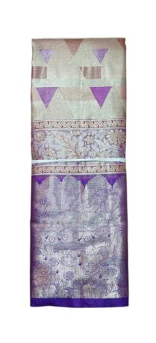VFCollections Women's Traditional Handloom Kanchipuram Silk Pure Pattu Sarees | Rich Zari Woven Design | Bridal Saree | Unstitched Blouse (VFC718-4)