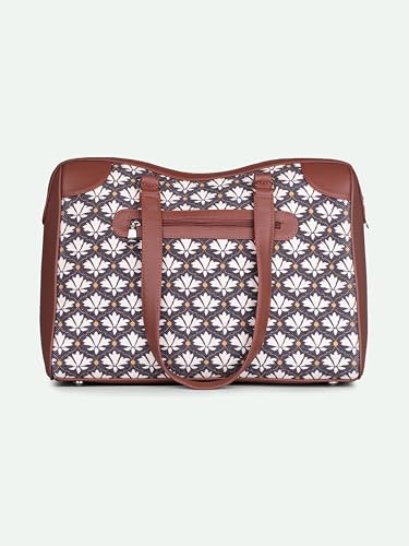 ZOUK Conference Office Bag | Padded Laptop Compartment up to 14 inch | Stylish Tote Bags for Women | Big Size Handbag for Office & Travel Use | Water-Resistant | Bidri Kaiser