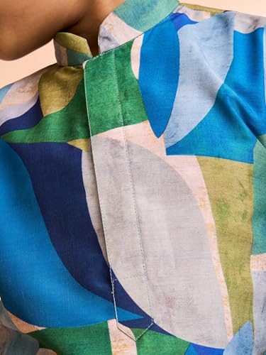 Manyavar Boys Satin Abstract Printed Kurta Pyjama Set (Light Mid Green,4-5Y)