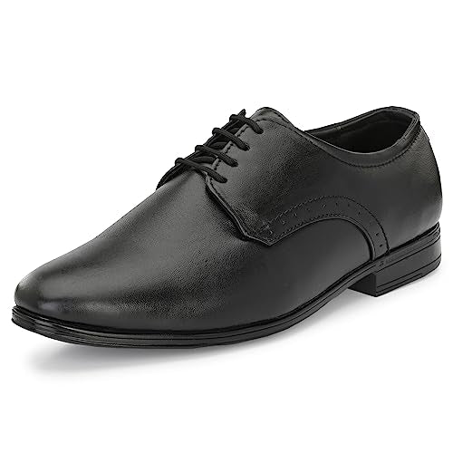 Blue Leather By Centrino Lace-up Men's Formal Shoe | Stylish with Soft Cushioned Insole | Trendy Lace-Up Design | Durable Leather with Anti-Skid Sole | Perfect for Formal Wear_3914-1_Black_6