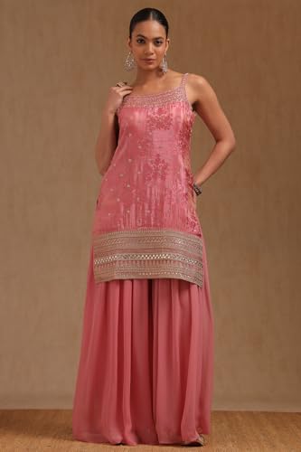 Soch Womens Pink Tissue Suit Set With Sequins