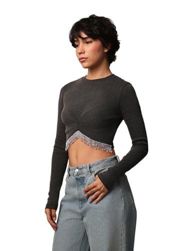 ONLY Women's Slim Fit Black Top