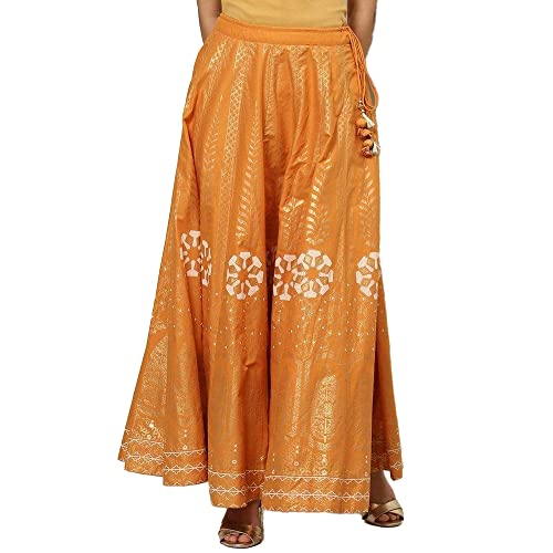 BIBA Women Printed Flared Mix and Match(TARANG18092_Mustard_M)