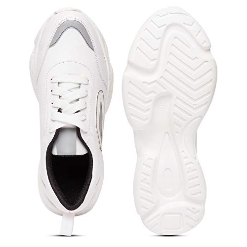 Longwalk Women and Girls Sneakers, Walking Gym Running White Shoes