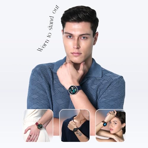 Noise Twist 2 Smart Watch with 1.43” AMOLED Screen, AI Search & Voice Assistant, Bluetooth Calling, Stainless Steel Back, 7-Day Battery, 100+ Watch Faces, Health Suite, IP68 (Gold Link)