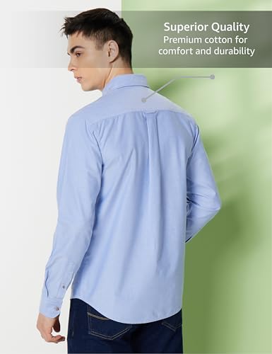 Symbol Premium Men's Stylish Solid All Day Fresh Buttondown Casual Shirt - Regular Fit | Plain | Full Sleeve | Cotton Semi Formal Wear (Available in Plus Size & Combo Pack)