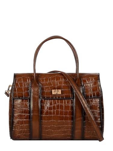 eske Noah Genuine Leather Animal Print Handbag