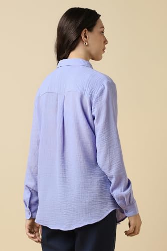 Allen Solly Women Lilac Textured Long Sleeves Shirt