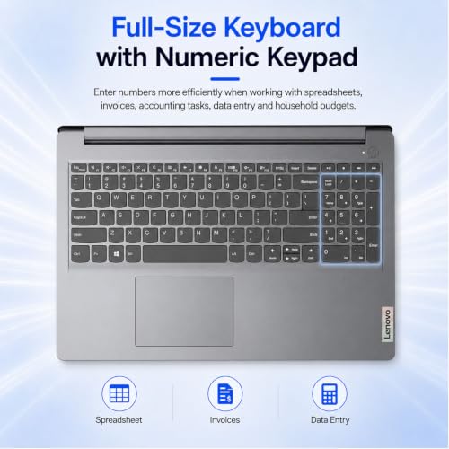 Lenovo IdeaPad 1 15.6“ Laptop | AMD Athlon Processor | 8GB RAM | 128GB eMMC | Full-Size Keyboard & Numepad | Wi-Fi 6 | Win 11 | Privacy Webcam | for School, Home and Everyday Use