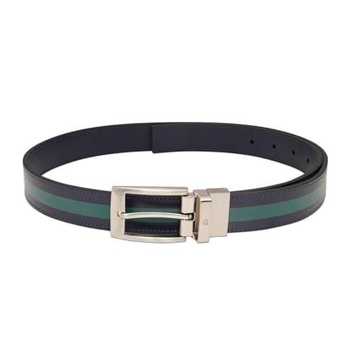 United Colors of Benetton Men's Reversible Leather Belt Weldon | Color - Peacoat Navy+Bayberry | S 80Cm | Formal & Casual | Ideal For Gifting