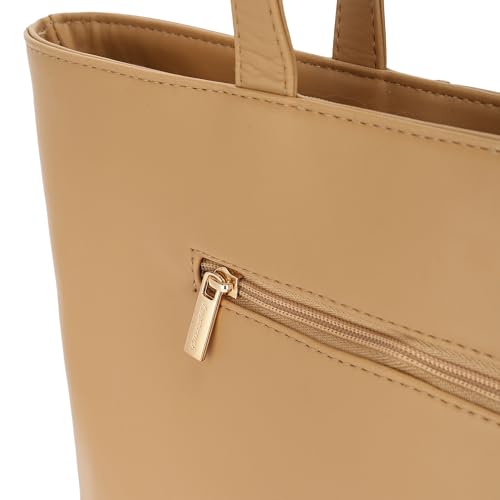 Fastrack Women's Spacious Everyday Tote Bag with Side Zip Pocket | Fits Upto 14" Laptop | Roomy Interior with Inner Zip and Slip Pockets | Comfortable Shoulder Straps | Trendy Women's Handbags