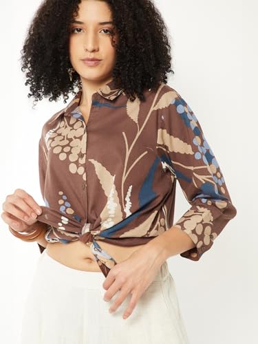 Max Women Printed Shirt(Brown_XL)