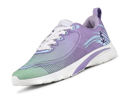 LOUIS STITCH Women’s Berry Purple Lightweight Athleisure Sport Shoes | The Athleisure Series | Ultra-Lightweight Lace-Up Shoes for Women| Perfect for Casual, Gym & Travel Wear | LSLD-AT-RF02-PR | UK-8