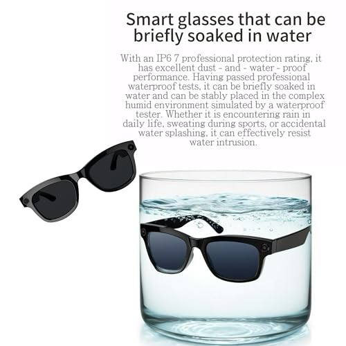 Futopia AIVIS-M AI Smart Glasses|8MP Camera|IP67 Waterproof Black Frame|Photochromic Lenses|32GB Memory|Photo & Video|AntiShake Photography ChatGPT AI|Real-time multilingual Translation|Built in WiFi