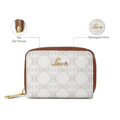 Lavie Women's Monogram Cruz Small Card Zip Around Wallet | Gift for Women