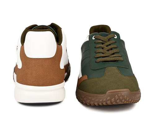 LOUIS STITCH Green and Tan Sneaker for Men | Comfortable Sneaker | LSP-SNK-AVI004 | UK-10