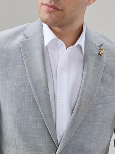 Raymond Grey Checks Pattern Men Suit