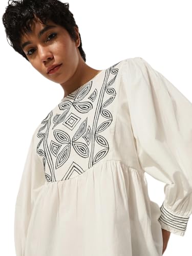 ONLY Women's Fit and Flare White Top