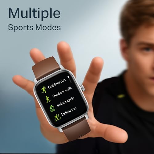 boAt Wave Call 3 Smartwatch 1.83” HD Display with Animated Watch Faces; BT Calling, Functional Crown, Multiple Sports Modes, IP68, HR, SpO2 Monitor, Smart Watches for Men & Women (Timber Brown)