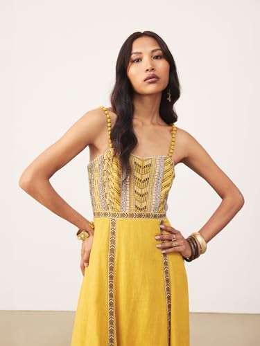 Ritu Kumar Mustard Frolica Long Dress