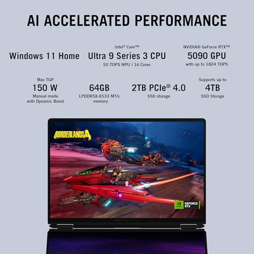 ASUS ROG Zephyrus Duo 16 (2026),Intel Core Ultra 9 386H (Series 3),RTX 5070 Ti-12GB,32GB RAM,2TB SSD,3K OLED,16"(40 cm),120Hz,Win 11,M365 Basic(1Y),Office 24,Grey,2.8 Kg,GX651AR-SR074WS,Gaming Laptop