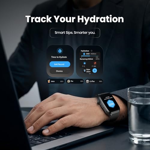 Titan Smart 4.0 Smartwatch with 1.93” AMOLED Display, Infinite AI Watch Faces, AI Voice assistant, Smart Hydration, Multiple Menu Styles, QR Hub, 100+ Multisports, BT Calling, HRM, SpO2,Games - Black