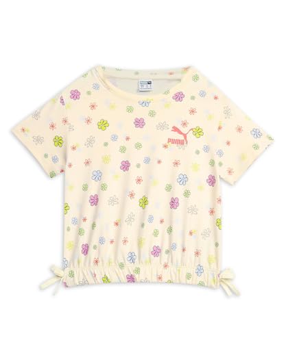 PUMA Girls, Classics Bubble Bloom Tee G, Creamy Vanilla, 98, (68659333)