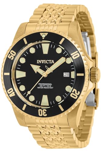 Invicta Pro Diver Men 44mm Stainless Steel Gold Black dial NH35A Automatic
