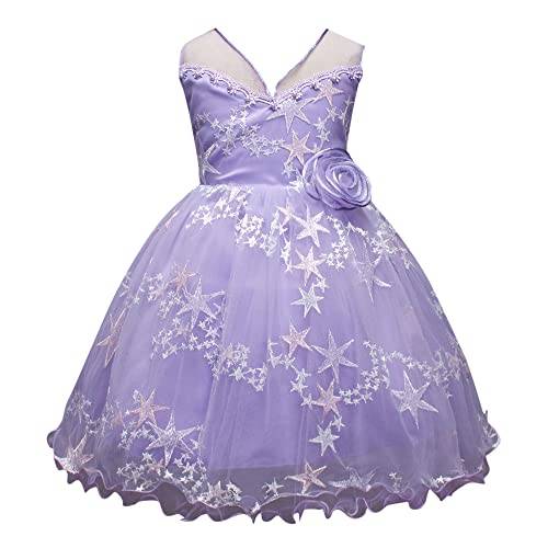 Hopscotch Girls 0 Party Fit And Flare Knee-Length Dresses In Lavender Color For Ages 4-5 Years