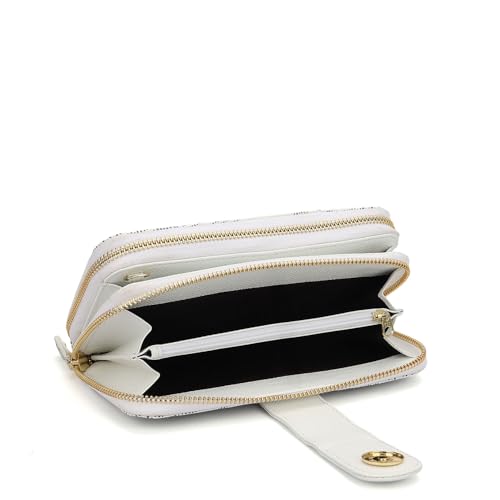 Da Milano Premium Leather Sling Wallet for Women | Multi Compartment Travel Wallet - White (10561)