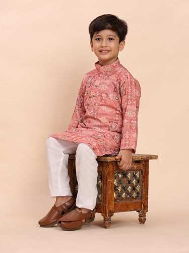 Pro-Ethic Style Developer Boys Heavy Cotton Printed Kurta and Pajama Set For Kid's Ethnic Wear (S-280), 4-5 years, Gajri