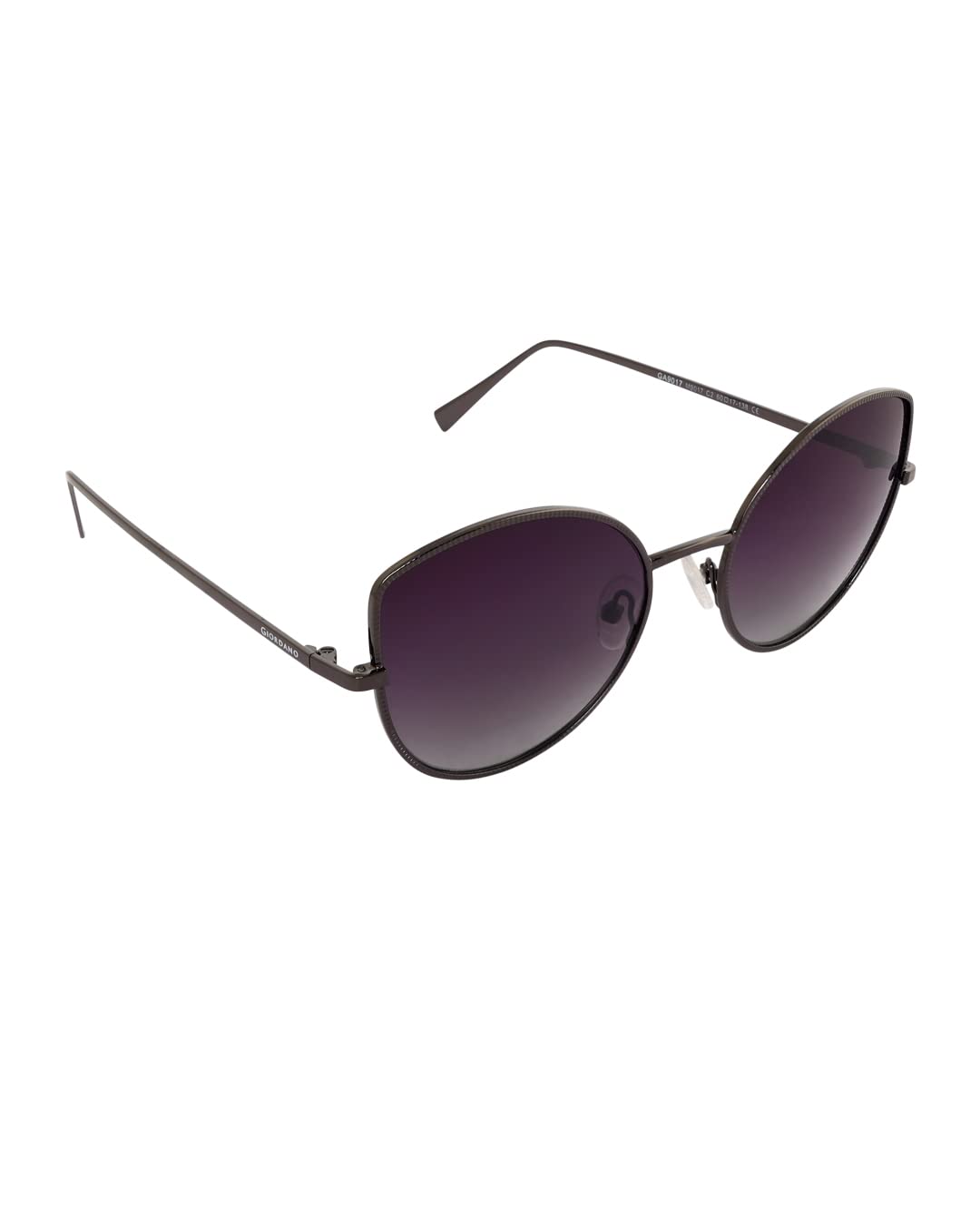 Giordano Women's Cat Eye UV Protected Polarized Sunglasses, 60 Mm, Black