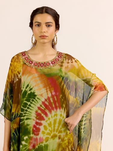 Aarke Ritu Kumar Green Mystic Dunes Kaftan Dress with Camisole