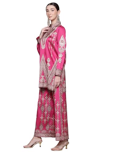Aarke Ritu Kumar Fushia Caspian Carpet Full Sleeve Kurti With Palazzo Co-Ord Set