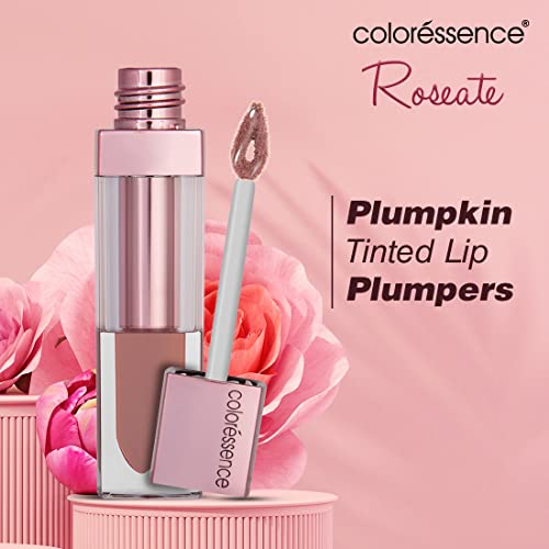 COLORESSENCE Roseate Tinted Lip Gloss Infused with Rose Oil | Lightweight Long Lasting Hydrating Lip Plumper for Shine & Fuller Lips | 6ml - Pink Berry