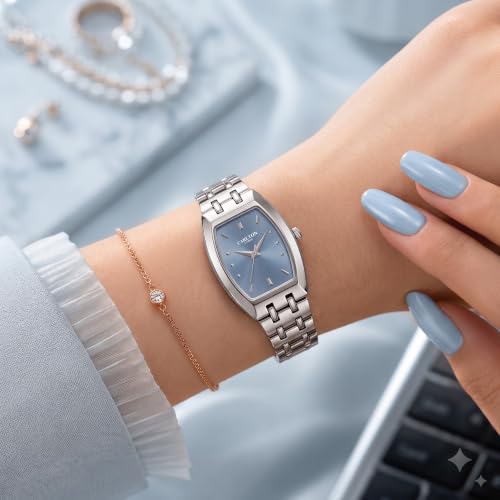Carlton London Women's Watch Catherine Blue Rectangle Dial CL-CT-SBLU