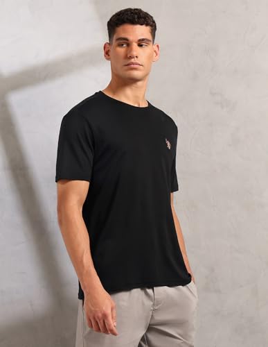 U.S. POLO ASSN. Men's PE002 Supima Cotton Ultra Soft Premium T-Shirt (PE002-PL_Black_2XL)