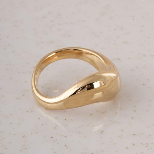 PALMONAS Magical Curve Gold Ring for Women (Size- 8) - Gift for Girls & Women