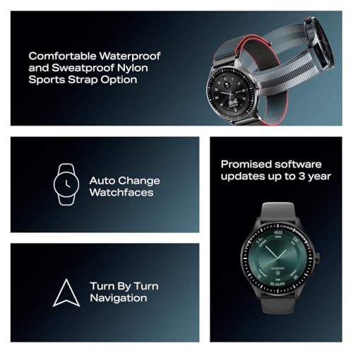 boAt Valour Watch 1 GPS, Advanced X2 Chip,6-Axis Motion 360° Tracking Sensor,15 Days Battery, 1.43" AMOLED Display w/Gorilla Glass, AI Based Auto Gym, GPS, Smart Watches for Men & Women (Fusion Grey)