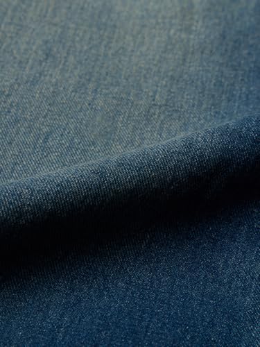 The Souled Store Baggy-Fit Denim: Blue Storm Women and Girls Zippered Fold-Over Cutout Waistband Medium Blue Washed Cotton Denim Lightweight Everyday All-Season Denim Jeans