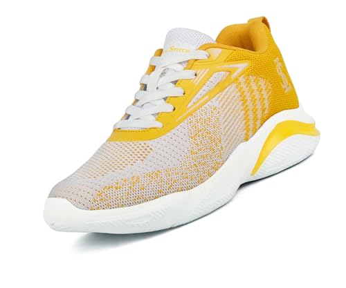 LOUIS STITCH Women’s Golden Hour Lightweight Athleisure Sport Shoes | Lightweight Casual Sneakers | Lace-Up Sneaker and Athleisure Wear| Perfect for Casual, Gym & Travel Wear | LSLD-ATH-YL | UK-4
