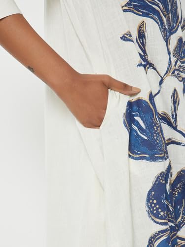 Max Women's Cotton Blend Kurta Set (CTKST54183_Off White